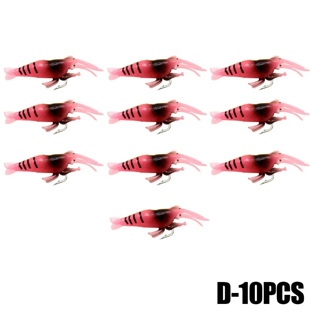 Crevettes Lumineuses Silicone x10 - Leurres – Leurres de Pêche – Oceanis Gear