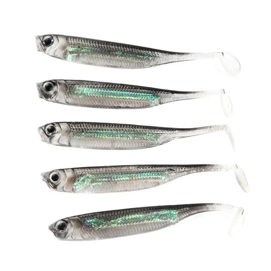 Leurres Queue T Paillettes 5pcs – Leurres souples – Oceanis Gear