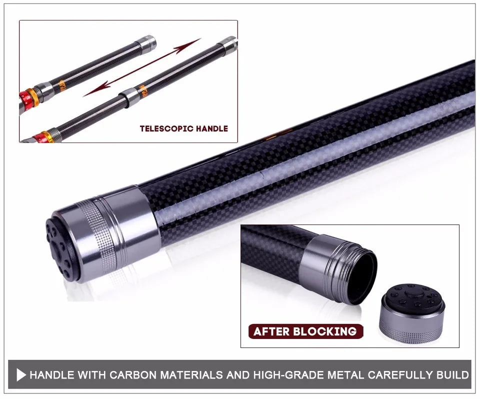 Canne à pêche télescopique avec moulinet – Fibre de carbone ultra résistante – OUTILS DE PECHE – Oceanis Gear