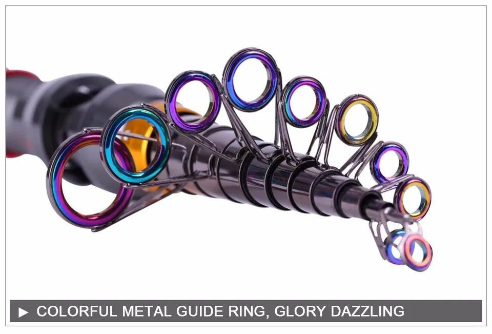 Canne à pêche télescopique avec moulinet – Fibre de carbone ultra résistante – OUTILS DE PECHE – Oceanis Gear