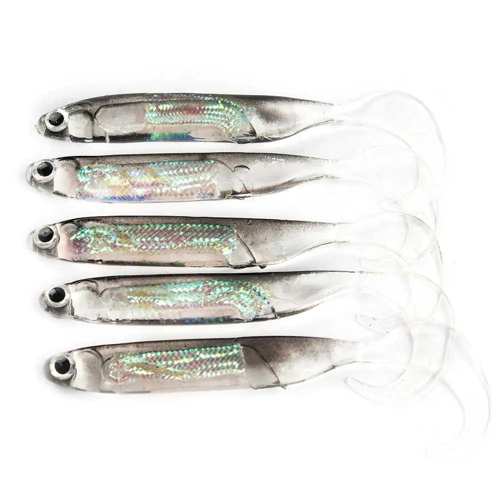 Leurres Queue T Paillettes 5pcs – Leurres souples – Oceanis Gear