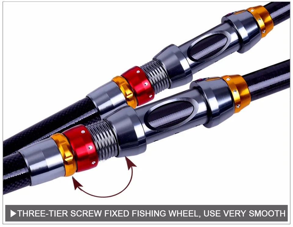 Canne à pêche télescopique avec moulinet – Fibre de carbone ultra résistante – OUTILS DE PECHE – Oceanis Gear