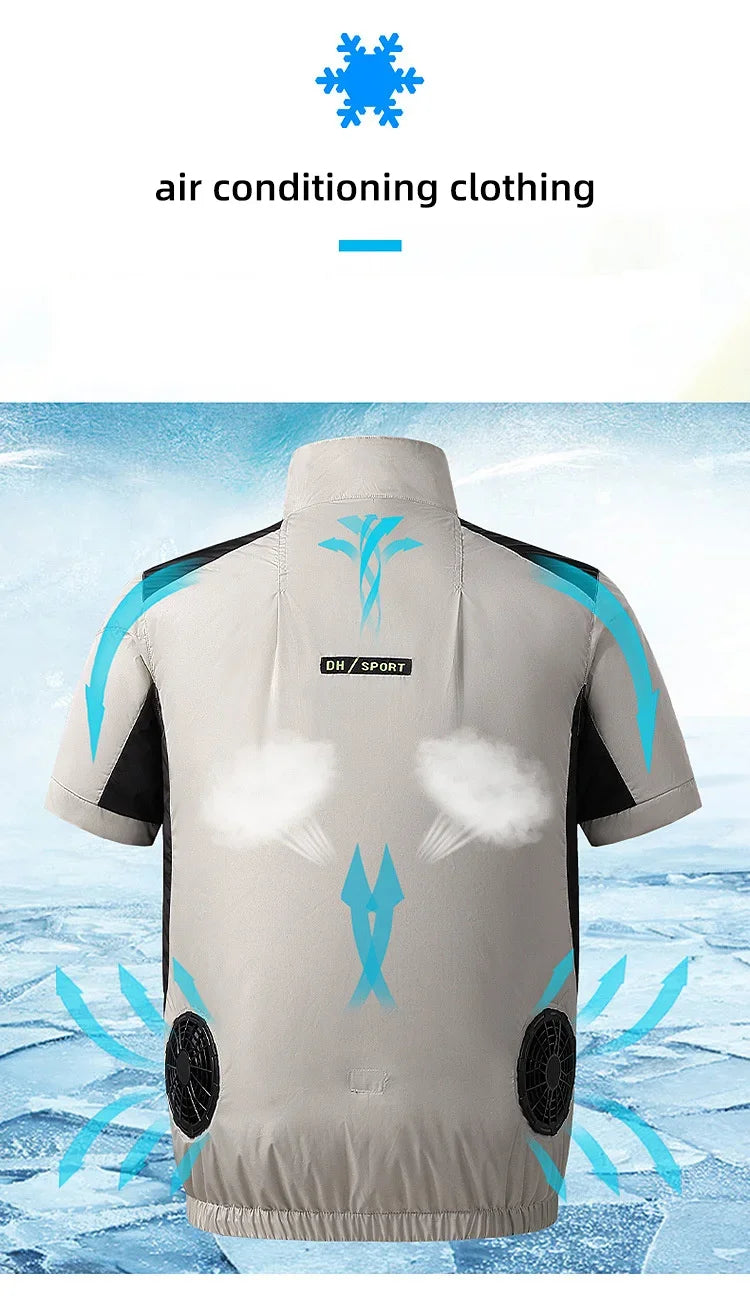 Gilet Refroidissement USB Été - 2 Ventilateurs Climatisé – VESTE DE PECHE – Oceanis Gear