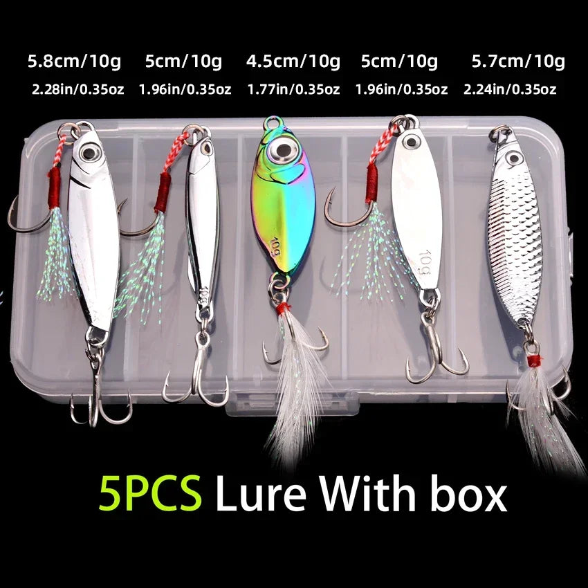 Leurres Métalliques Cuillères Tournantes - Kit 5 Pièces Carnassier – Leurres de pêche – Oceanis Gear