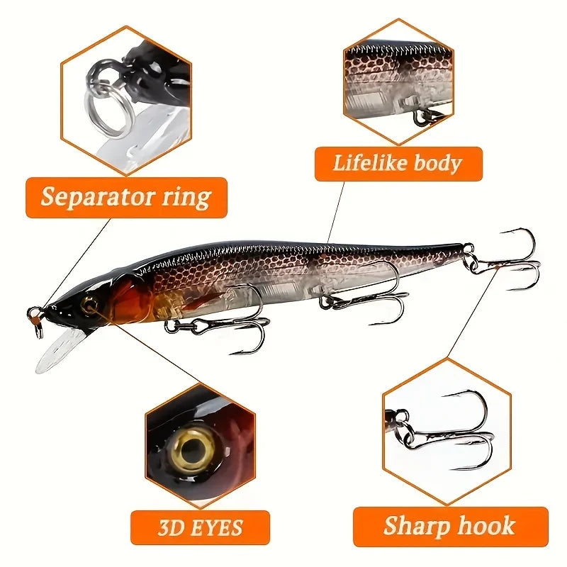 Leurre Minnow 115mm - Appât Dur Plongeant Brochet Bass – Leurres de pêche – Oceanis Gear