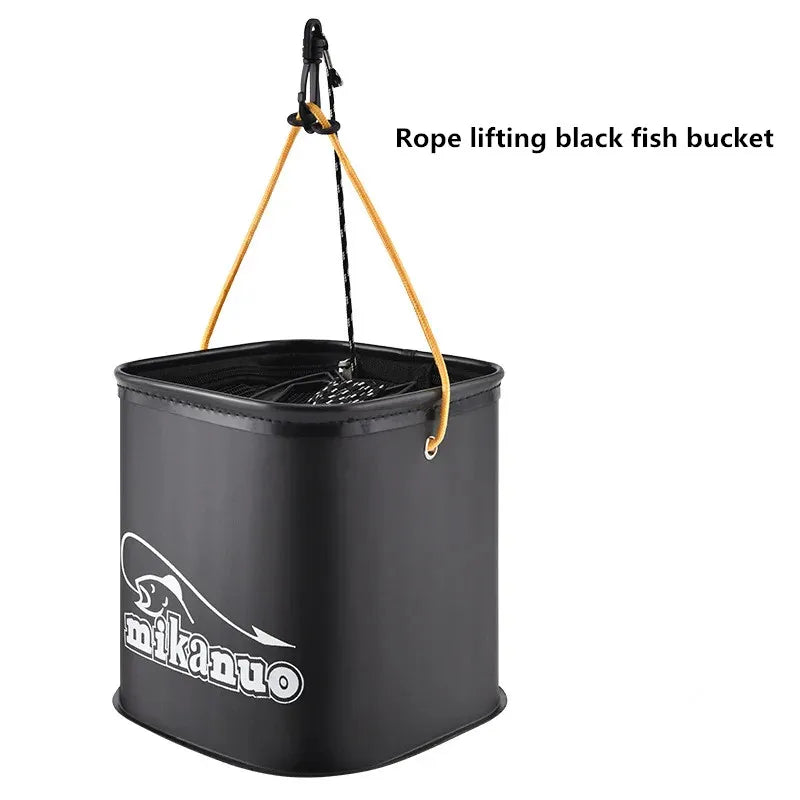 Seau de Pêche Pliable EVA Épais avec Couvercle - Vivier à Poissons Vivants et Appâts – Accessoires de Pêche – Oceanis Gear