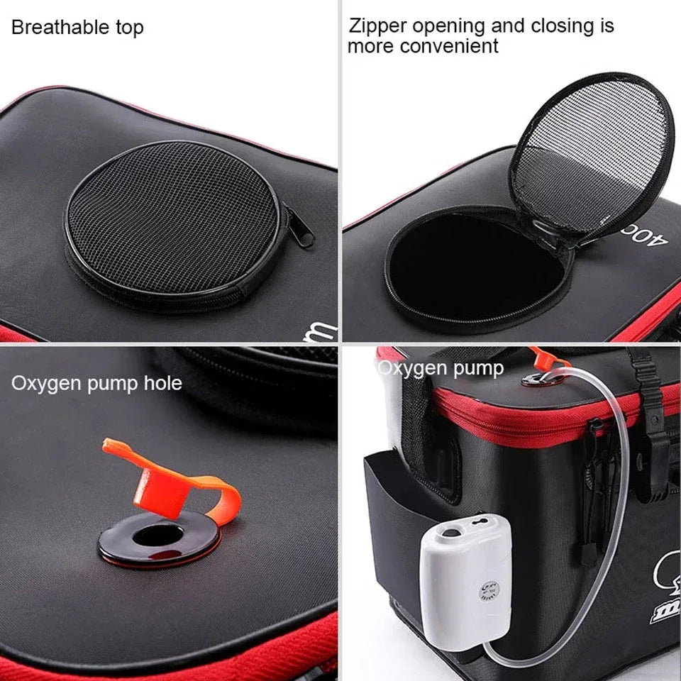 Sac de Pêche Pliable 30L - Seau Portable avec Couvercle pour Poissons Vivants et Matériel – Accessoires de Pêche – Oceanis Gear