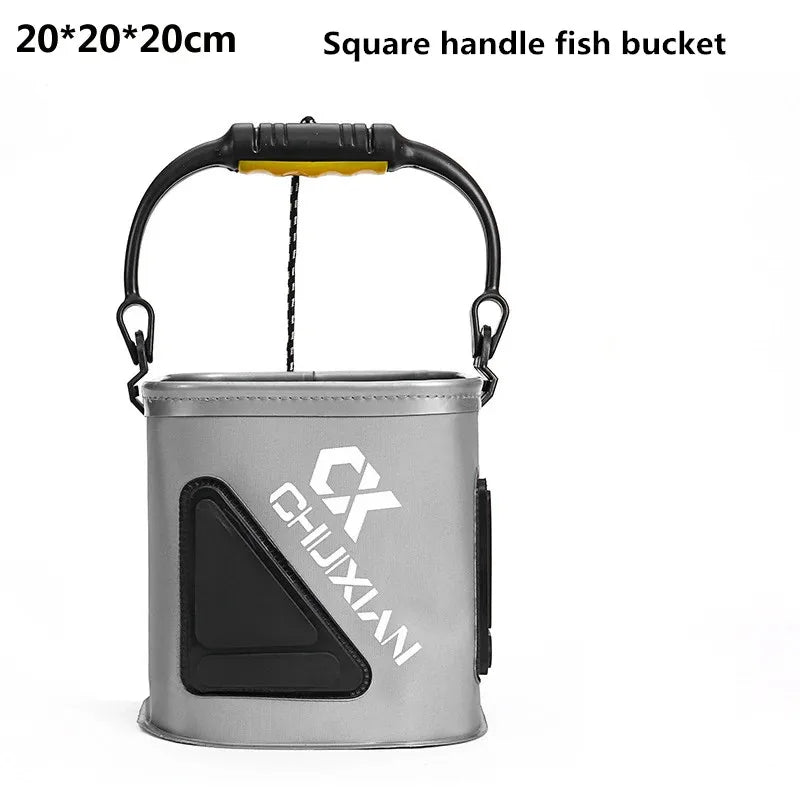 Seau de Pêche Pliable 12L avec Couvercle - Vivier Portable Résistant pour Poissons Vivants – Accessoires de Pêche – Oceanis Gear