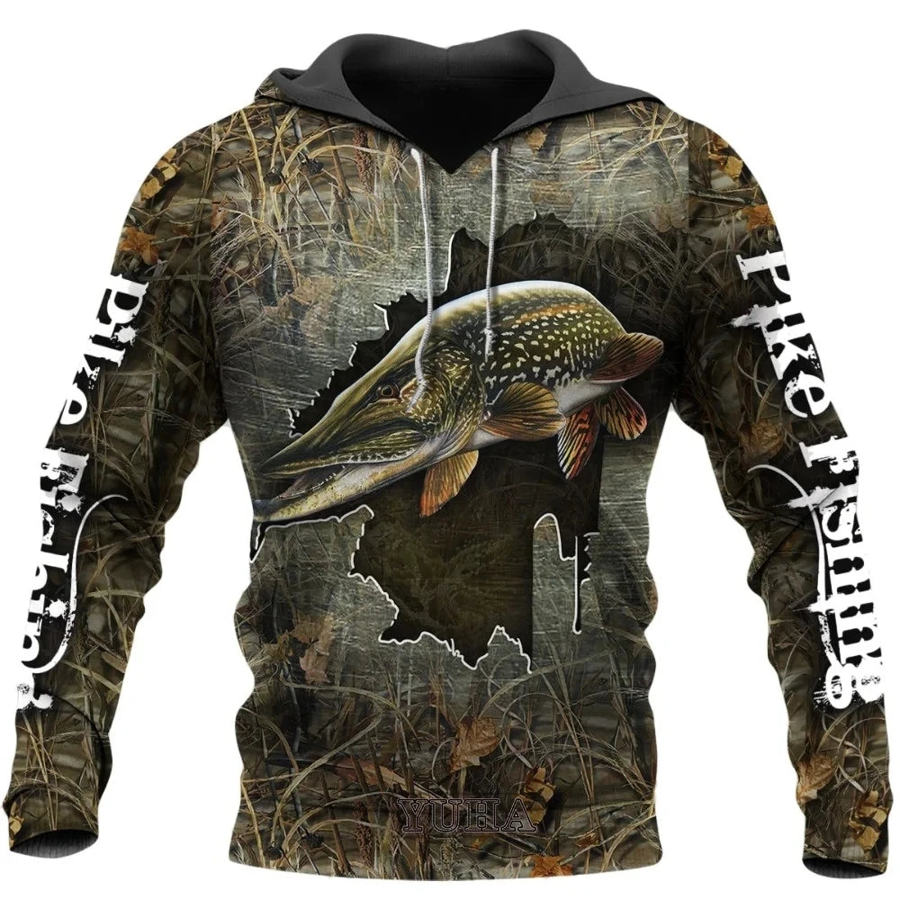 Survêtement Homme Camouflage Pêche - Sweat Capuche Outdoor S-5XL