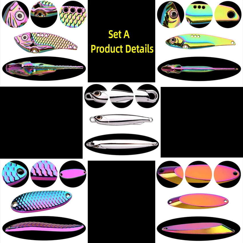 Leurres Métalliques Cuillères Tournantes - Kit 5 Pièces Carnassier – Leurres de pêche – Oceanis Gear