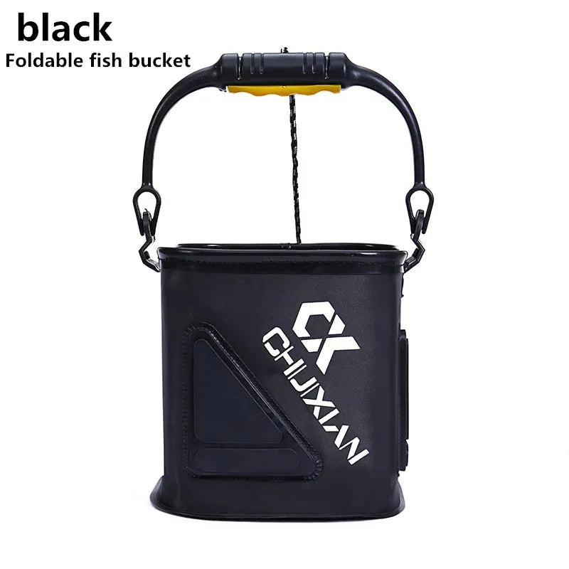 Seau de Pêche Pliable EVA Épais avec Couvercle - Vivier à Poissons Vivants et Appâts – Accessoires de Pêche – Oceanis Gear