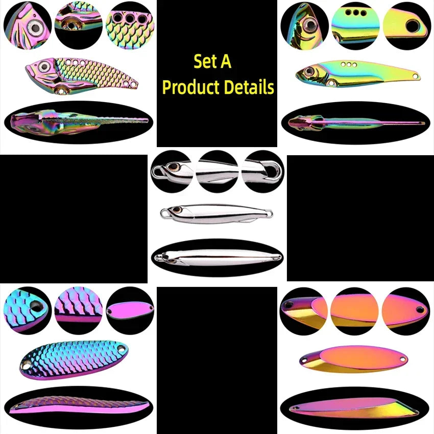 Leurres Métalliques Cuillères Tournantes - Kit 5 Pièces Carnassier – Leurres de pêche – Oceanis Gear