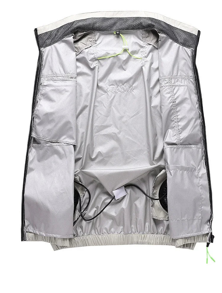 Gilet Refroidissement USB Été - 2 Ventilateurs Climatisé – VESTE DE PECHE – Oceanis Gear