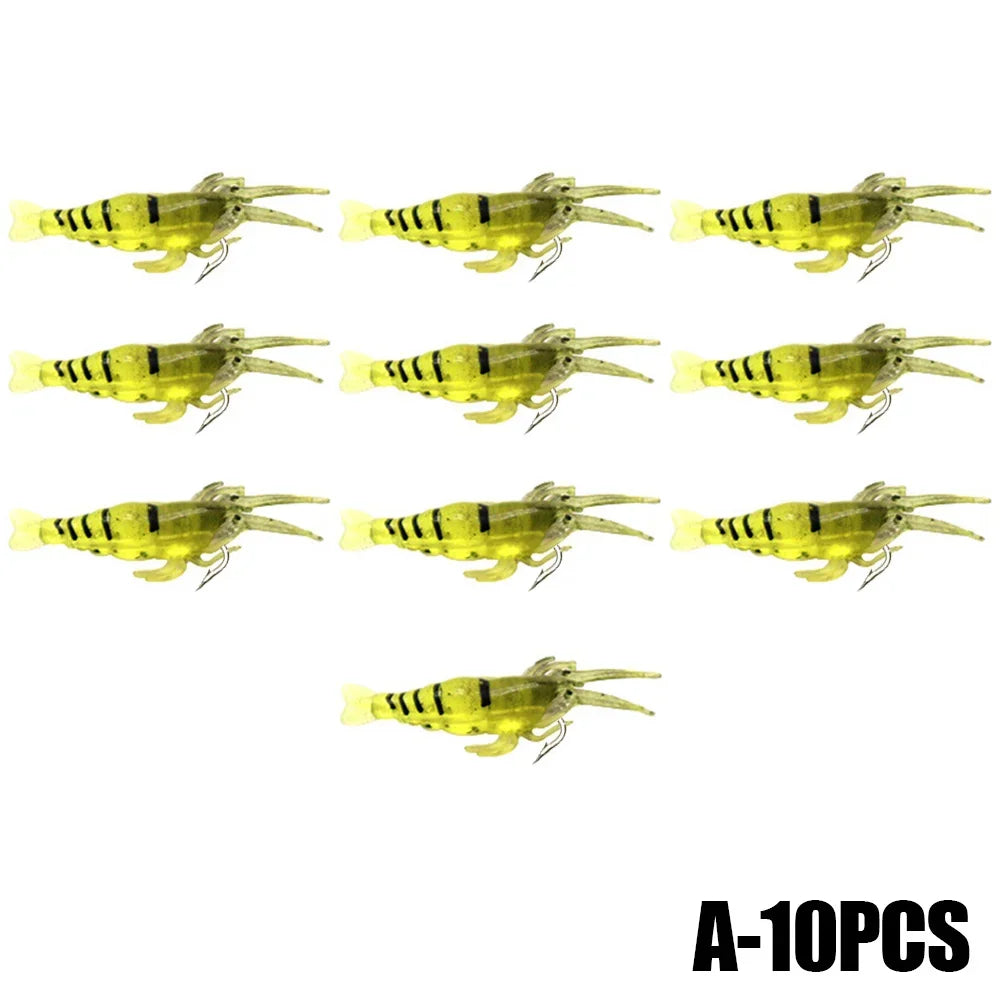 Crevettes Lumineuses Silicone x10 - Leurres – Leurres de Pêche – Oceanis Gear