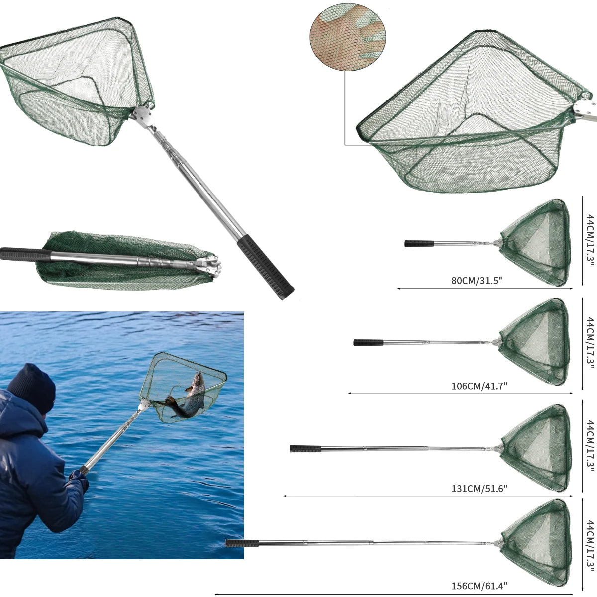Épuisette Pêche Aluminium - Filet Télescopique Professionnel – OUTILS DE PECHE – Oceanis Gear