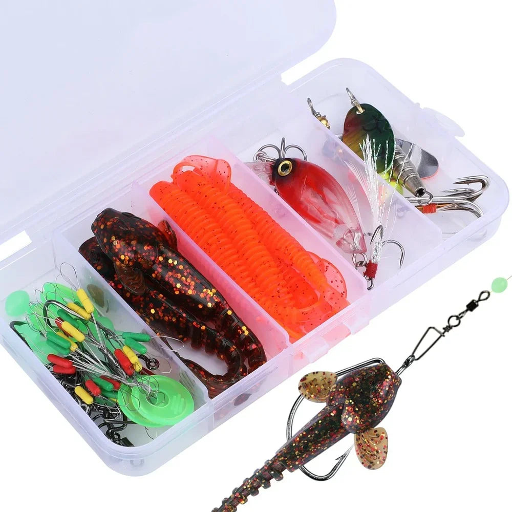 Ensemble Canne à Pêche  5 Sections + Moulinet Baitcasting 12LB