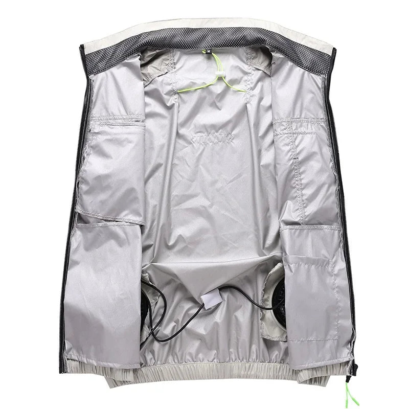 Gilet Refroidissement USB Été - 2 Ventilateurs Climatisé – VESTE DE PECHE – Oceanis Gear
