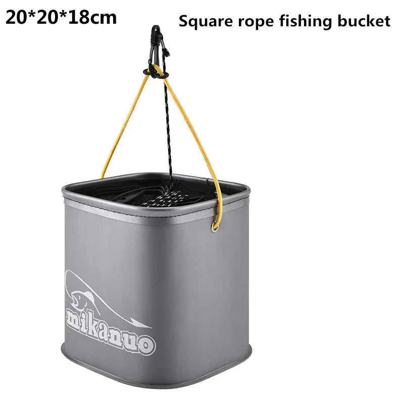 Seau de Pêche Pliable EVA Épais avec Couvercle - Vivier à Poissons Vivants et Appâts – Accessoires de Pêche – Oceanis Gear