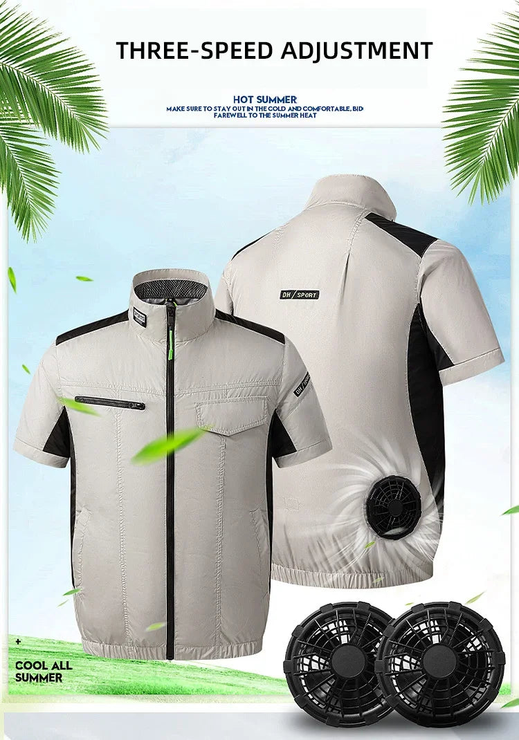 Gilet Refroidissement USB Été - 2 Ventilateurs Climatisé – VESTE DE PECHE – Oceanis Gear