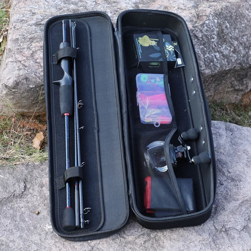 Ensemble Canne à Pêche  5 Sections + Moulinet Baitcasting 12LB