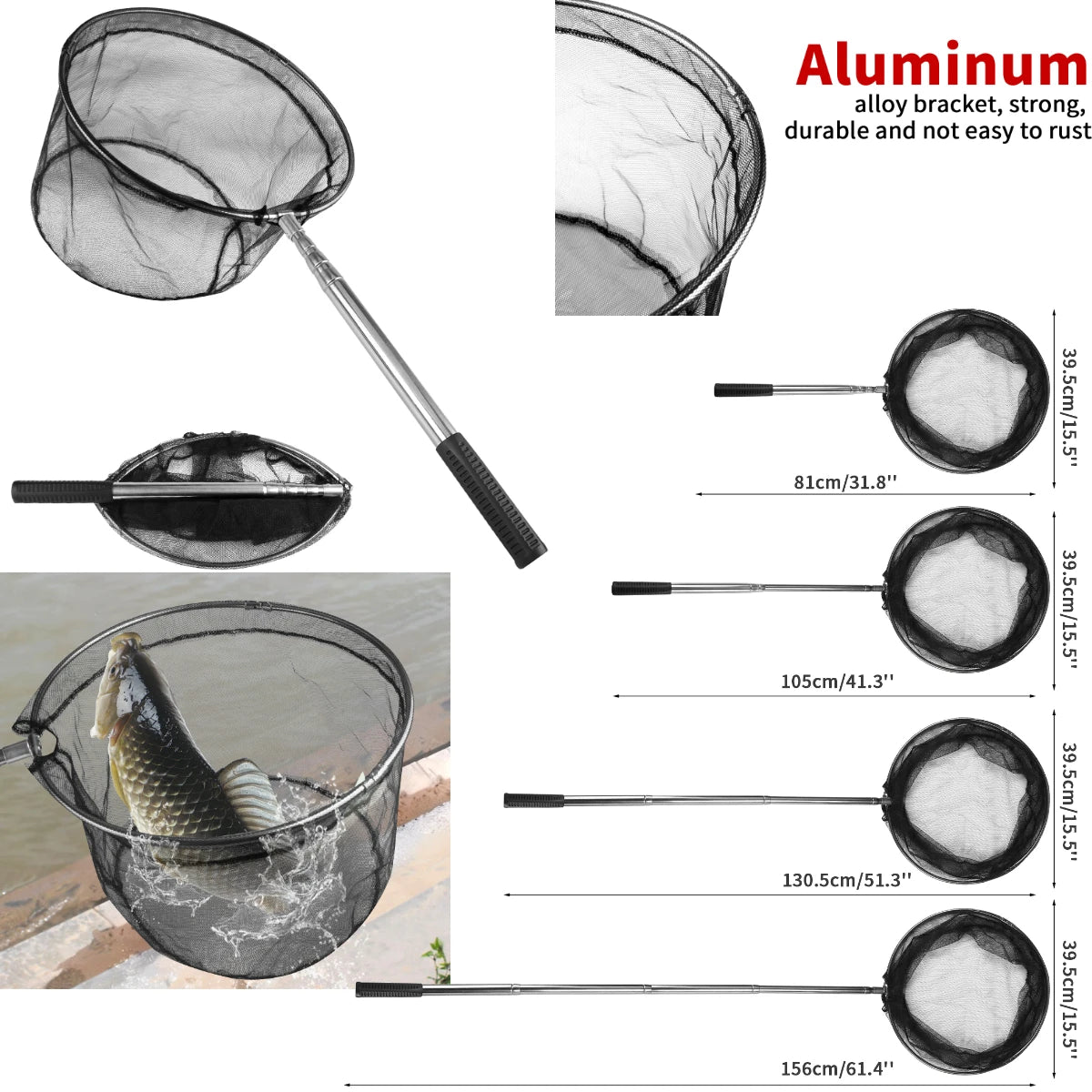 Épuisette Pêche Aluminium - Filet Télescopique Professionnel – OUTILS DE PECHE – Oceanis Gear