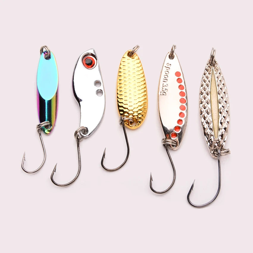 Leurres Métalliques Cuillères Tournantes - Kit 5 Pièces Carnassier – Leurres de pêche – Oceanis Gear