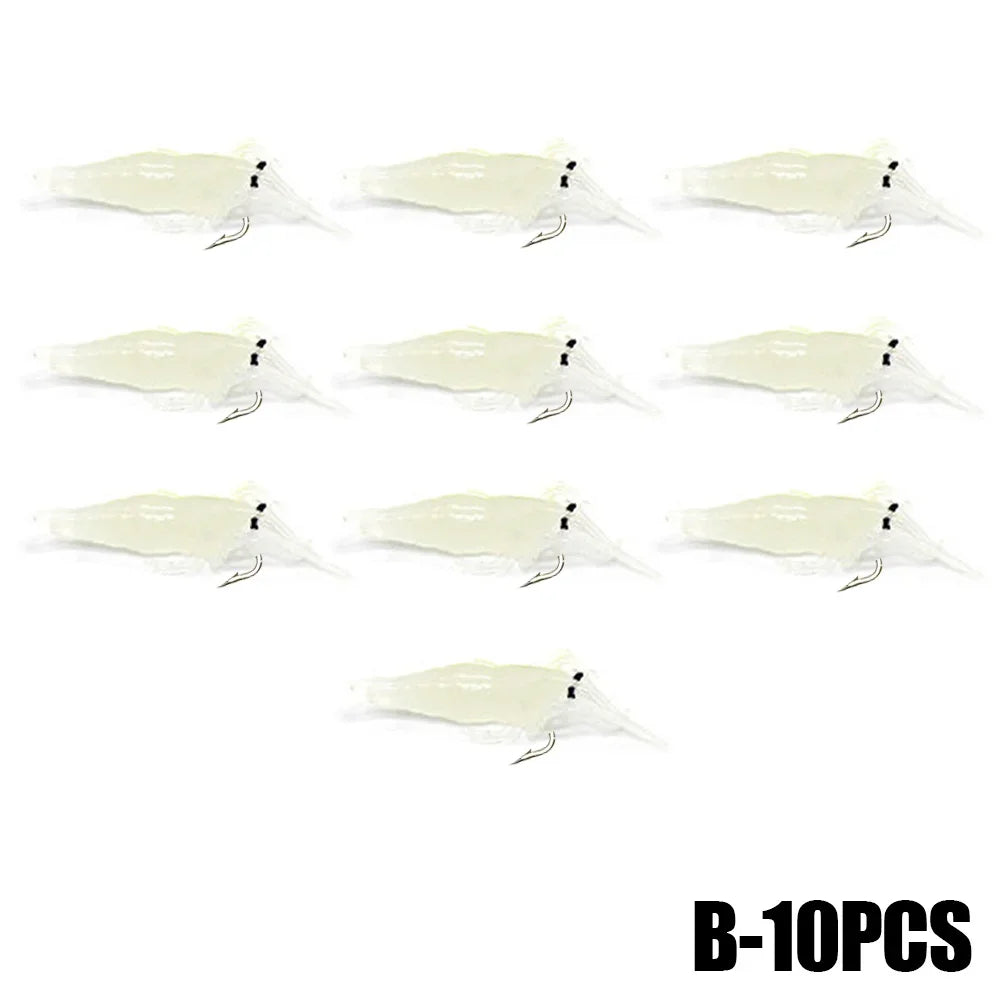 Crevettes Lumineuses Silicone x10 - Leurres – Leurres de Pêche – Oceanis Gear