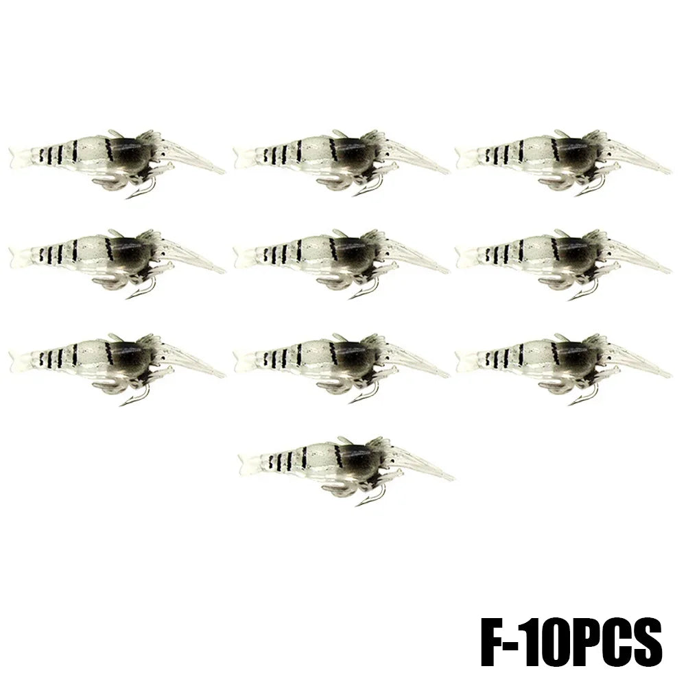 Crevettes Lumineuses Silicone x10 - Leurres – Leurres de Pêche – Oceanis Gear
