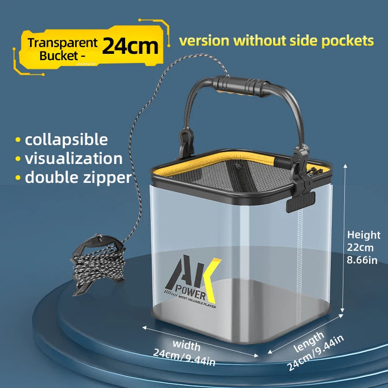 Seau de Pêche Pliable Transparent – Accessoires de pêche – Oceanis Gear