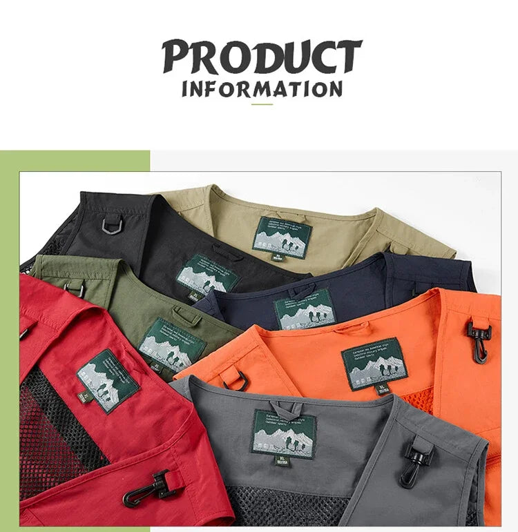 Gilet Tactique 14 Poches Homme - Nylon Séchage Rapide Outdoor – VESTE DE PECHE – Oceanis Gear