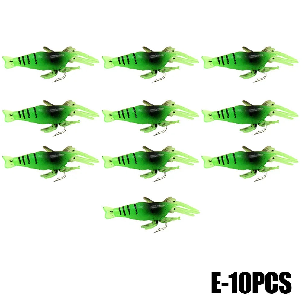 Crevettes Lumineuses Silicone x10 - Leurres – Leurres de Pêche – Oceanis Gear