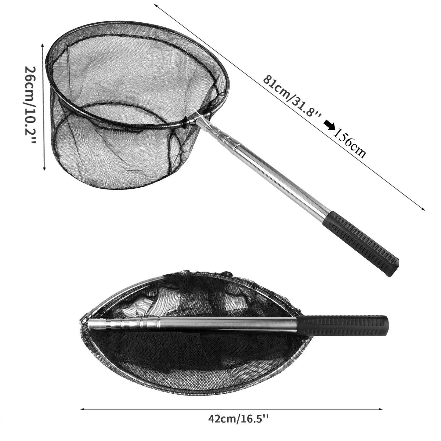 Épuisette Pêche Aluminium - Filet Télescopique Professionnel