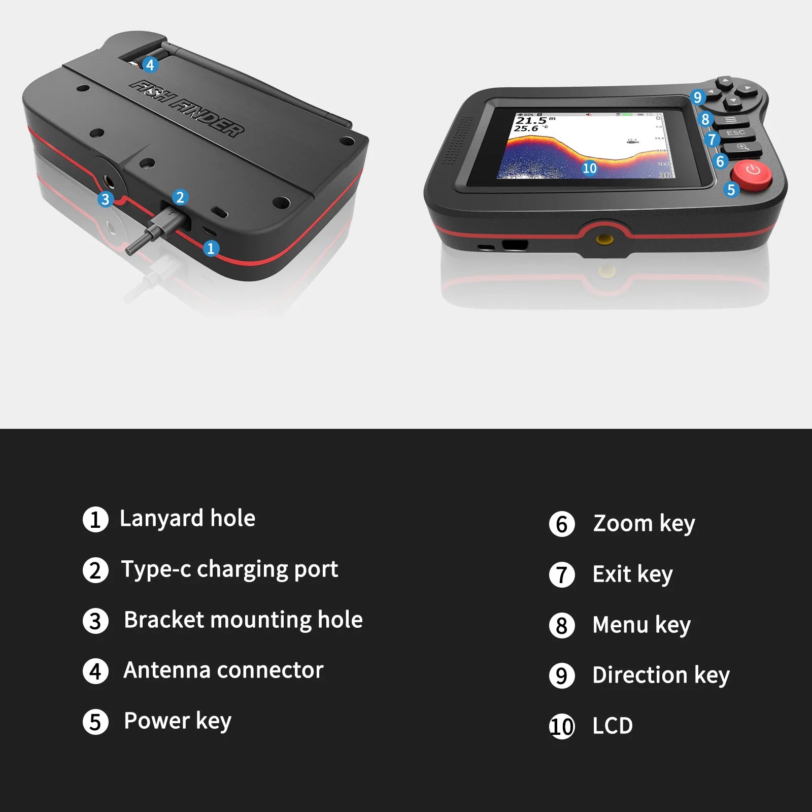 Smart Fish Finder - Sondeur portable et sondeur de profondeur pour la pêche – DETECTEURS DES POISSONS – Oceanis Gear