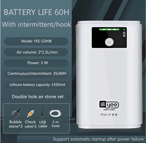 Pompe à oxygène pour aquarium, pompe à air double usage. – Pompe à oxygène pour aquarium – Oceanis Gear