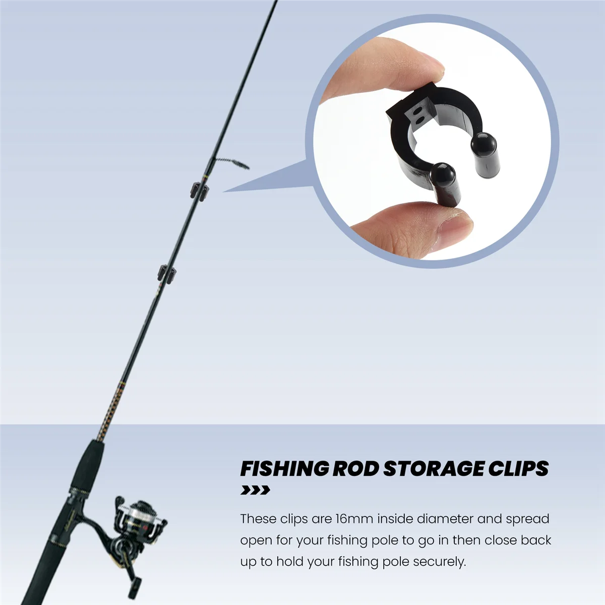 Clips Rangement Cannes à Pêche - Lot 10 Pièces ABS Noir – OUTILS DE PECHE – Oceanis Gear